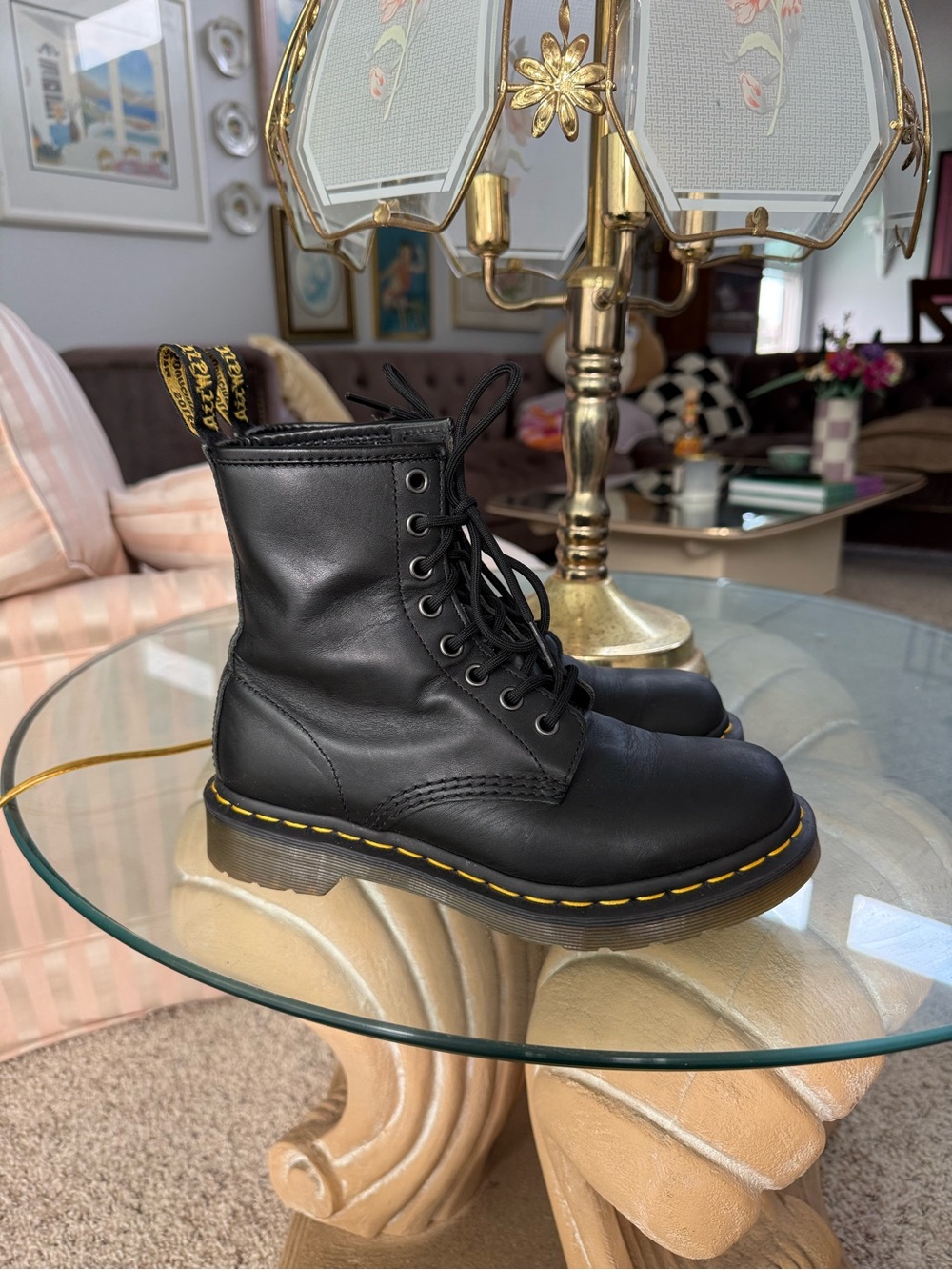 Dr. Martens 1460 Smooth Black Leather Boots - Women’s 6 - Picture 3 of 5